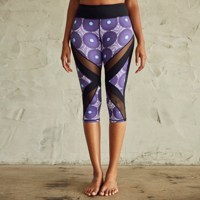 Culture Fit Purple Ankara Capris Front View